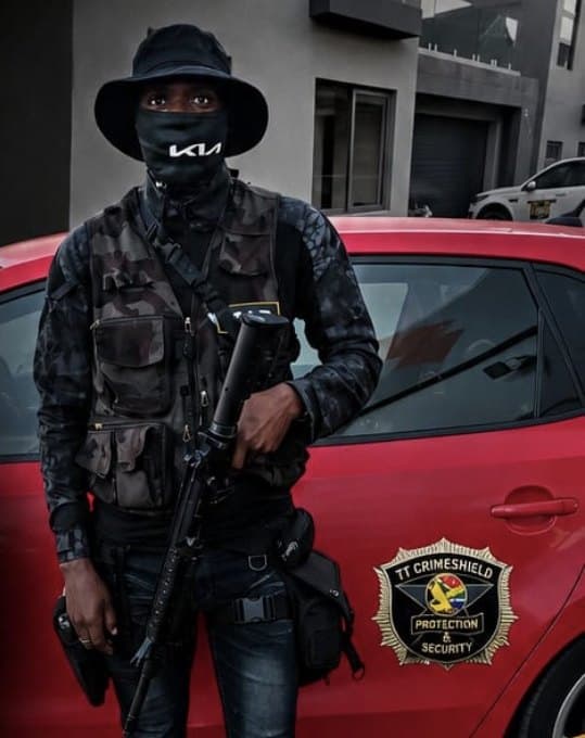 TT Crimeshield close protection officer on duty in Johannesburg